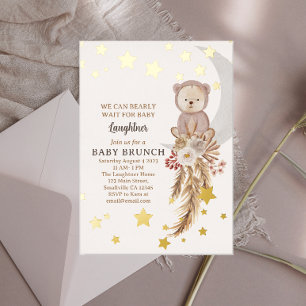 Invitation En Aluminium Nous pouvons à peine attendre le brunch Boho Bear 