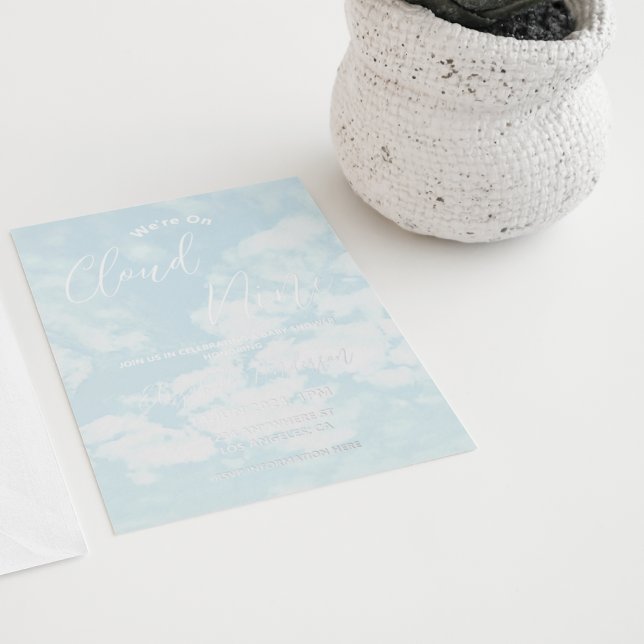 Invitation En Aluminium Nous sommes sur le Baby shower Cloud Nine (Créateur téléchargé)