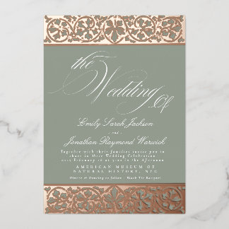Invitation En Aluminium Nouveau Calligraphie Formelle Élégant Sage Classiq