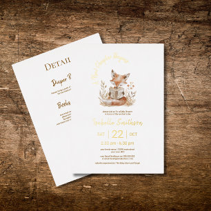 Invitation En Aluminium Nouveau chapitre commence livre Baby Shower QR Cod