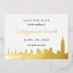 Invitation En Aluminium Nouvelle ligne d'horizon de New York en feuille d'