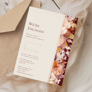 Invitation En Aluminium Noyer d'automne floral burgundy moderne Nous somme
