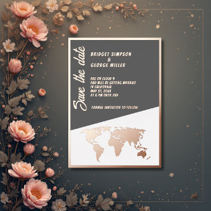 Invitation En Aluminium nuage 9 destination rose gold enregistrer la date