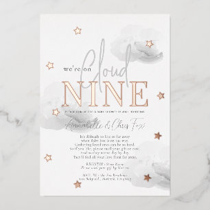 Invitation En Aluminium Nuage 9 nuages gris Aquarelle Baby shower par cour