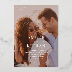 Invitation En Aluminium Nuances- Mariage Photo Baiser du Soleil