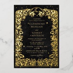 Invitation En Aluminium Nuit Céleste Bleu Étoiles Lune Mariage