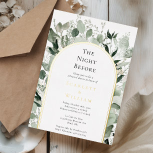 Invitation En Aluminium Nuit de noces voilée d'eucalyptus doré à l'arc