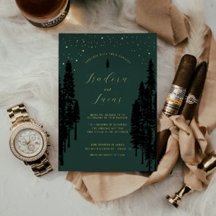 Invitation En Aluminium Nuit étoilée   Mariage Luxueux en Forêt Céleste