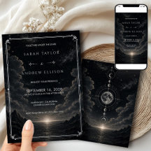 Nuit Étoilée Sombre Papier D'argent Céleste Mariag