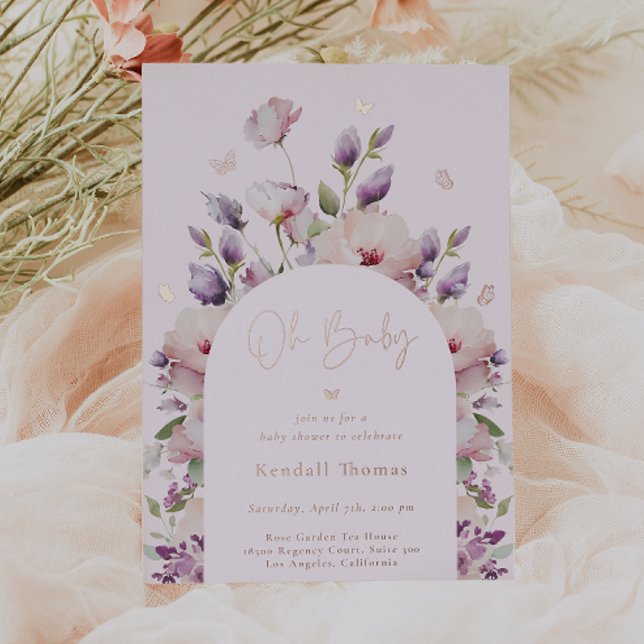 Invitation En Aluminium Oh Baby Butterfly Garden Baby shower (Créateur téléchargé)