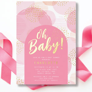 Invitation En Aluminium Oh Baby Polka Dots Baby Shower