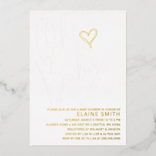 Invitation En Aluminium Oh Bébé mignon Baby shower neutre genre