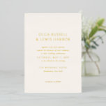 Invitation En Aluminium Olga Ivory et Gold Mariage moderne<br><div class="desc">Invitations de mariage modernes avec un design propre et simple avec des polices audacieuses.</div>