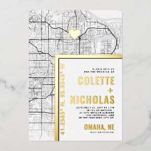 Invitation En Aluminium Omaha Love Locator   Mariage sur le thème de la vi