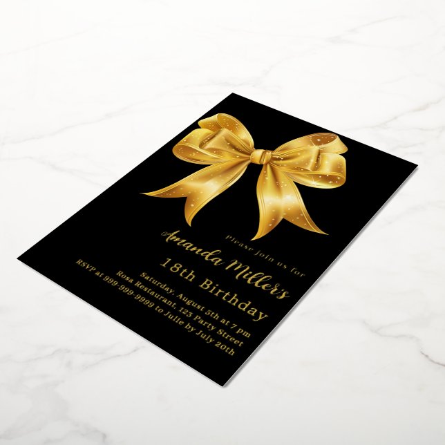 Invitation En Aluminium Or noir arc anniversaire (Rotation)