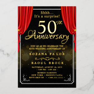 Invitation En Aluminium or Surprise 50e anniversaire de Mariage