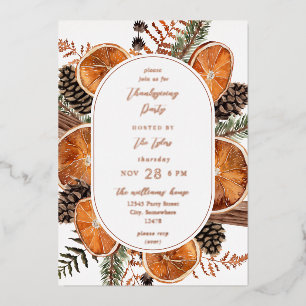 Invitation En Aluminium Oranges Russe Vacances Thanksgiving Dîner
