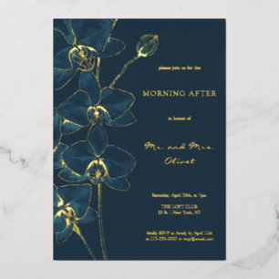 Invitation En Aluminium Orchidée Bleue Douce au Lendemain