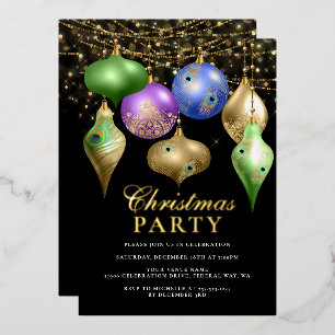 Invitation En Aluminium Ornement de Noël élégant Paon Fête de Noël