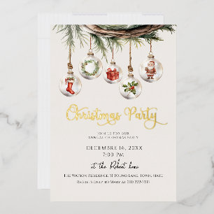 Invitation En Aluminium Ornement en verre Fête de Noël