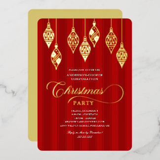 Invitation En Aluminium Ornements en or à motif élégant pour la fête de No