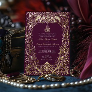Invitation En Aluminium Ottoman Turc de mariage ottoman pourpre prune