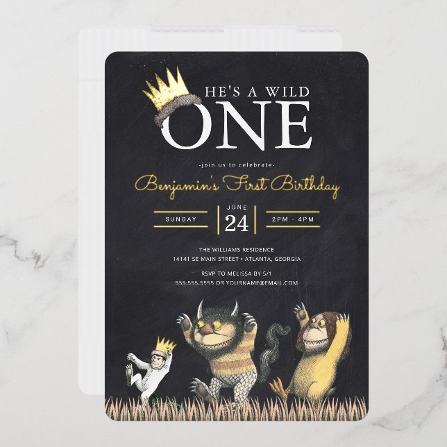 Invitation En Aluminium Où les choses sauvages sont le tableau de bord 1er (Enveloppe)