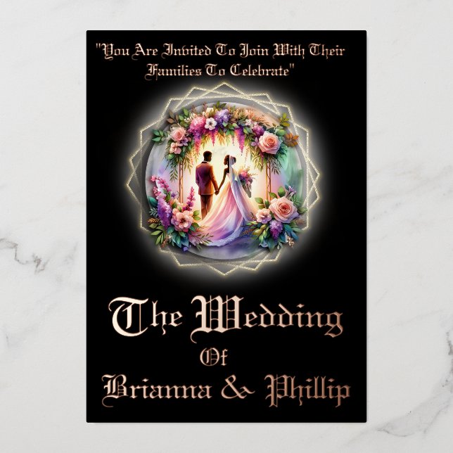 Invitation En Aluminium Our Love Shines Brighter Than The Moon Wedding (Recto)