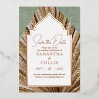 Palm Leaf Sage Green Enregistrer la date