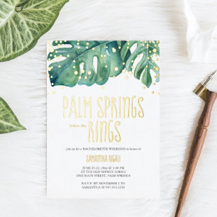 Invitation En Aluminium Palm Springs Beach Bachelorette Week-End Girl Trip