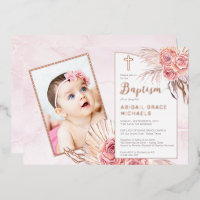 Pampas Grass | Rose Blooms Girl Baby Photo Baptism