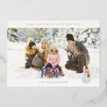 Invitation En Aluminium Panoramic Chic H Photo - Snowman<br><div class="desc">Véritable version papier. Envoyez vos voeux de Noël avec style avec votre Panoramic Chic H Photo - Snowman Cards.</div>