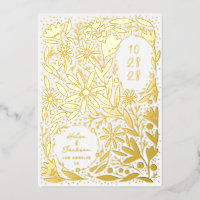 Papercut Fleurs rustiques Enregistrer la date