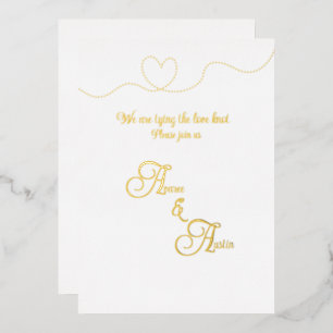 Invitation En Aluminium Papier alu blanc et or