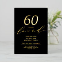 Papier d'Aluminium Noir & Or | 60 Ans Aimés 60e An