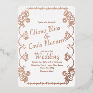Invitation En Aluminium Papier mexicain Picado Mariage folklorique habillé