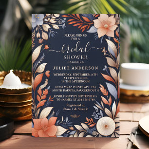 Invitation En Aluminium Par Hydrangea Métallisé Bleu Nuit Mariage Cérémoni