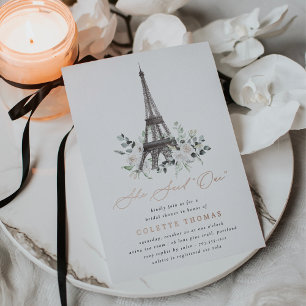 Invitation En Aluminium Paris Bloom Tour Eiffel Florale pour une Baby Sh