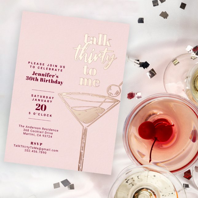 Invitation En Aluminium Parlez Trente Pour Moi Anniversaire Cocktail Party (Créateur téléchargé)