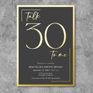 Invitation En Aluminium Parole minimaliste moderne Trente Anniversaire