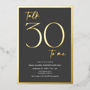 Invitation En Aluminium Parole minimaliste moderne Trente Anniversaire