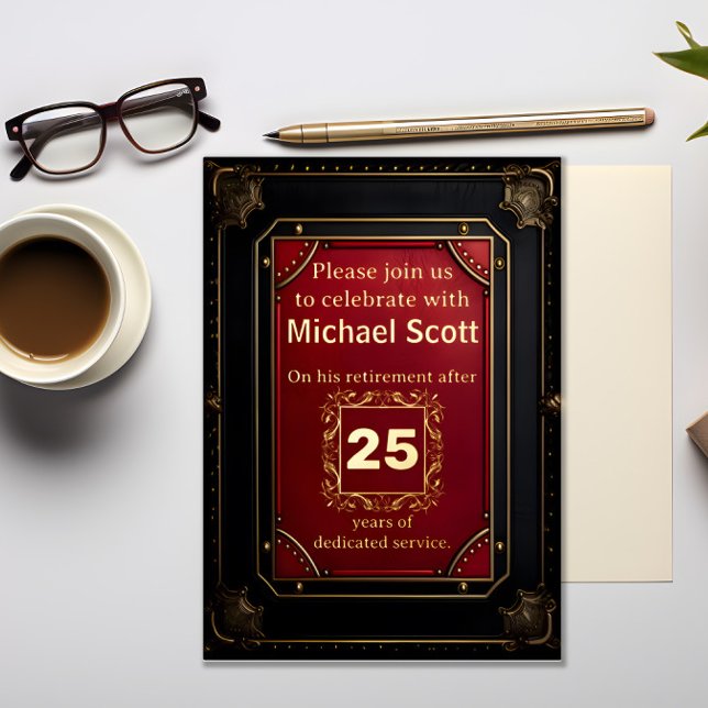 Invitation En Aluminium Parti de la retraite pour la direction (Créateur téléchargé)