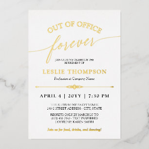 Invitation En Aluminium Parti de la retraite pour toujours