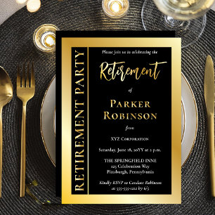 Invitation En Aluminium Parti de retraite minimaliste simple et élégant