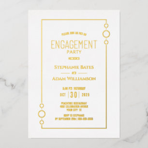 Invitation En Aluminium Parti d'engagement Gold Foil