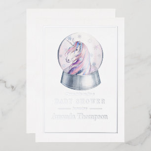 Invitation En Aluminium Parties scintillant aquarelle Baby shower de Noël 