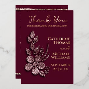 Invitation En Aluminium Parties scintillant d'or Rose moderne et élégant F