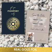 Passeport de mariage à feuille d'or véritable Bous