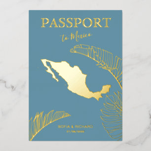 Invitation En Aluminium Passeport de mariage de destination de plage au Me