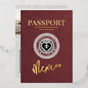 Invitation En Aluminium Passeport Mariage Mexique Bourgogne